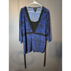 Women Top Blouse Lane Bryant Size 22/24 Blue